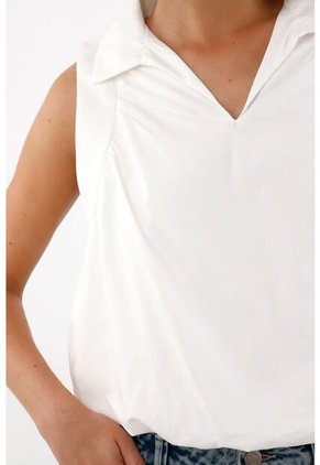 Tennis Camisa Manga Sisa De Silueta Englobada Crudo Para Mujer