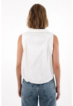 Tennis Camisa Manga Sisa De Silueta Englobada Crudo Para Mujer