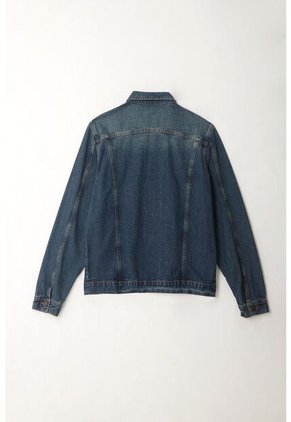 Tennis Chaqueta Denim Fit Recto Con Lavado Medio Desgastado En Algodón Azul Para Hombre