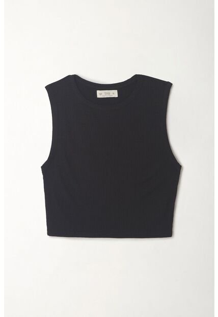 Tennis Camiseta Crop Manga Sisa Negra Para Mujer