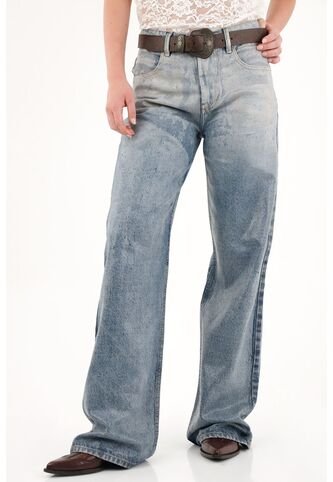 Tennis Jean Wide Leg Tiro Alto Con Lavado Degradé Para Mujer Tennis