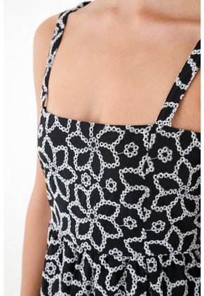 Vestido Bordado Negro Para Mujer