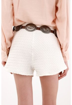 Tennis Short Con Pretina Elástica Y Silueta Sport Crudo Para Mujer