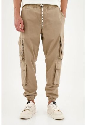 Pantalón Tipo Jogger Café Para Hombre