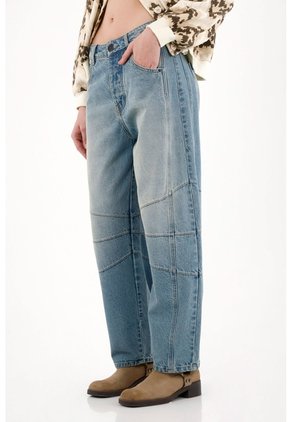 Tennis Jean Horseshoe Tiro Bajo Azul De Silueta Amplia Para Mujer