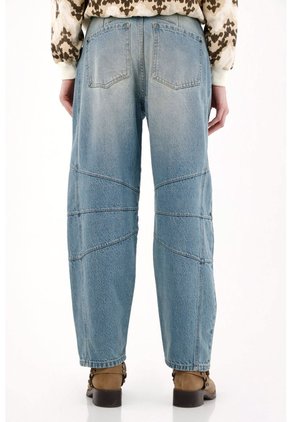 Tennis Jean Horseshoe Tiro Bajo Azul De Silueta Amplia Para Mujer