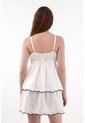 Tennis Vestido Corto Con Boleros Crudo Con Detalle Fruncido Para Mujer Con Acabado Suave de Tennis