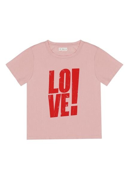 Camiseta Cuello Redondo Rosada Para Mujer