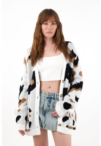 Tennis Buzo Afelpado Oversize De Animal Print Para Mujer Tennis