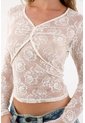 Tennis Camiseta En Encaje Manga Larga Crudo Para Mujer de Tennis