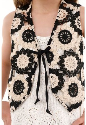 Chaleco Negro Con Tiras Ajustables Para Niña