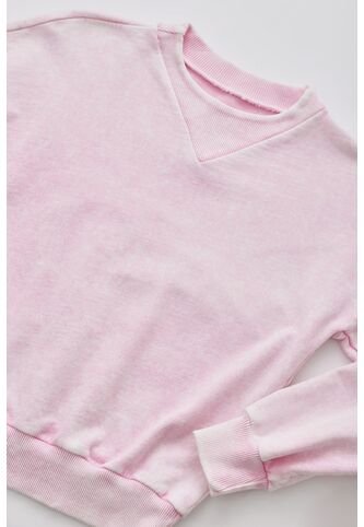Buzo Rosado Con Efecto Desgaste Para Niña Tennis