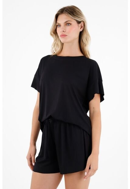 Pijama Negra En Set Para Mujer