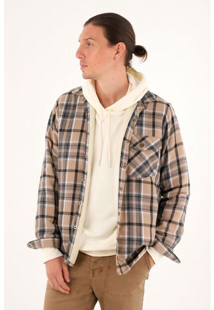 Camisa A Cuadros Con Forro En Ovejero Para Hombre