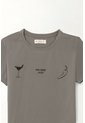 Tennis Camiseta Básica Estampada Gris De Ajuste Relajado Para Mujer de Tennis