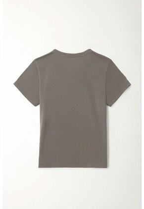 Tennis Camiseta Básica Estampada Gris De Ajuste Relajado Para Mujer