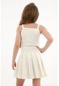 Vestido Corto Con Falda En Tablas Crudo Para Niña de Tennis