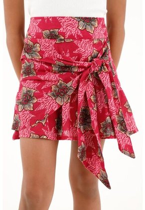 Falda Corta Estampada Para Niña
