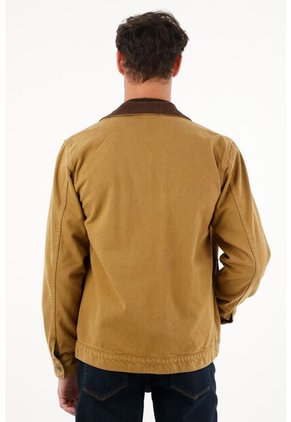 Tennis Chaqueta Café Con Cuello En Corduroy Para Hombre