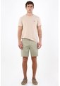 Tennis Bermuda Regular Fit Con Frente Limpio Y Bolsillos Diagonales En Algodón Verde Oliva Para Hombre de Tennis