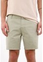 Tennis Bermuda Regular Fit Con Frente Limpio Y Bolsillos Diagonales En Algodón Verde Oliva Para Hombre de Tennis
