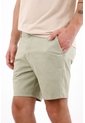 Tennis Bermuda Regular Fit Con Frente Limpio Y Bolsillos Diagonales En Algodón Verde Oliva Para Hombre de Tennis