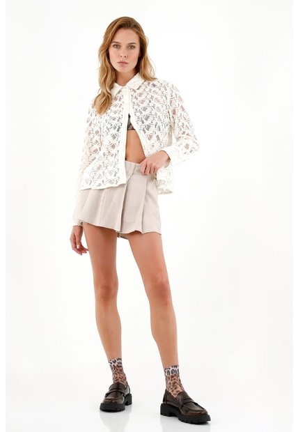 Tennis Camisa Crudo Tejida Para Mujer
