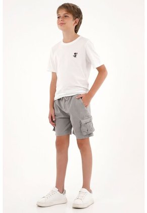 Bermuda Gris Tipo Cargo Para Niño