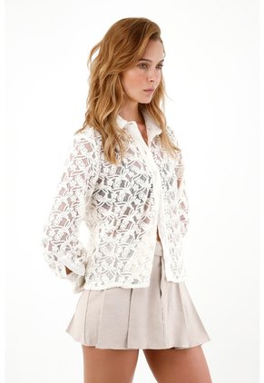 Tennis Camisa Crudo Tejida Para Mujer