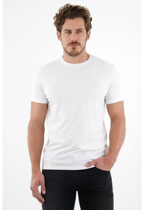 Tennis Camiseta Blanca Cuello Redondo Para Hombre