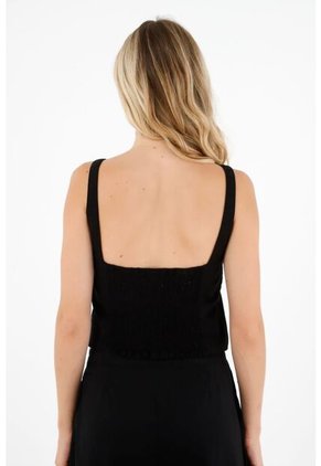 Tennis Camisa Negra Con Bolsillos Cargo Para Mujer