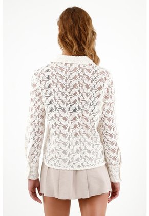 Tennis Camisa Crudo Tejida Para Mujer