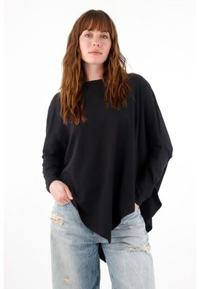 Tennis Camiseta Manga Larga Negra Para Mujer