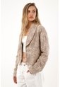 Blazer Bordado Corto Color Café Para Mujer de Tennis