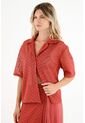 Camisa Roja Tipo Bowling Para Mujer de Tennis