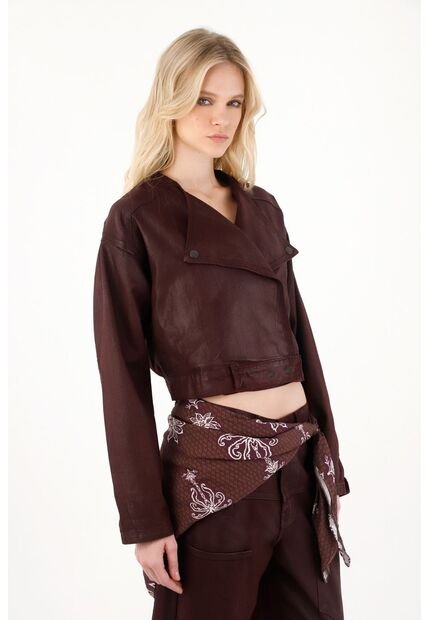 Tennis Abrigo Crop Con Solapas Rojo Para Mujer