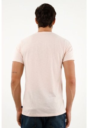 Camiseta Cuello Neru Rosada Para Hombre