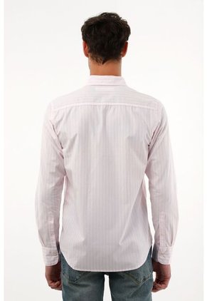 Camisa Rosada A Rayas Para Hombre