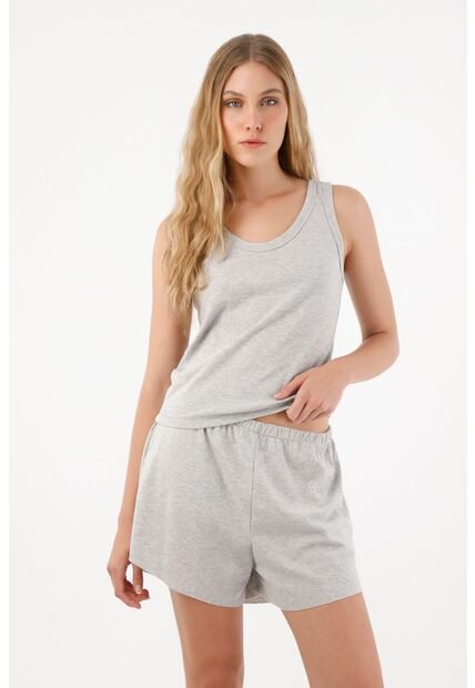 Tennis Pijama De Short Gris Para Mujer