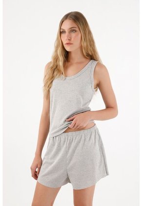 Tennis Pijama De Short Gris Para Mujer