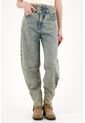 Tennis Jean Slouchy Con Doble Pretina Azul Para Mujer de Tennis