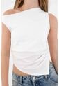 Tennis Camiseta Crop En Rib Blanca Para Mujer de Tennis