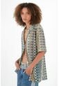 Tennis Camisa Estampada Tipo Bowling Para Mujer de Tennis
