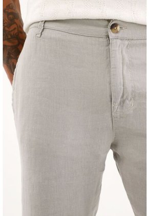 Tennis Pantalón Chino En 100% Lino Gris Para Hombre