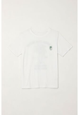 Camiseta Básica Con Estampado Blanca Para Niño Tennis