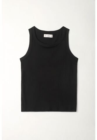 Tennis Camiseta Negra Manga Sisa Para Mujer Tennis