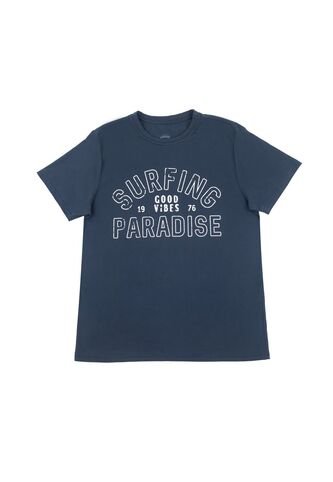 Camiseta Azul De Manga Corta Para Hombre Tennis