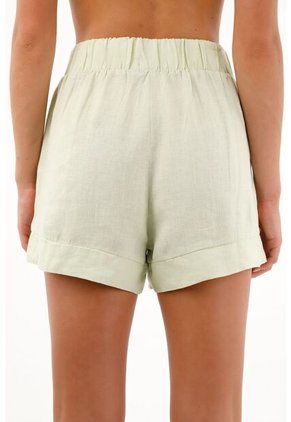 Tennis Bermuda Tiro Alto En Lino Para Mujer