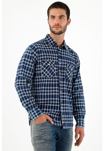 Camisa Tipo Leñadora Azul Para Hombre