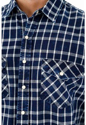 Camisa Tipo Leñadora Azul Para Hombre